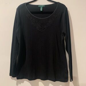 Lauren Ralph Lauren Black Long Sleeve Top